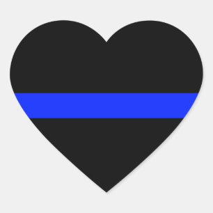 Thin Blue Line Heart Sticker (Set of 20)