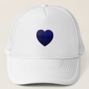 Thin Blue Line Heart Trucker Hat