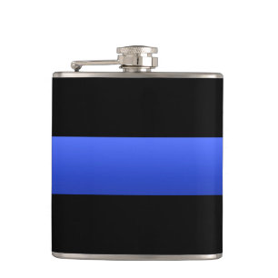 Thin Blue Line Hip Flask