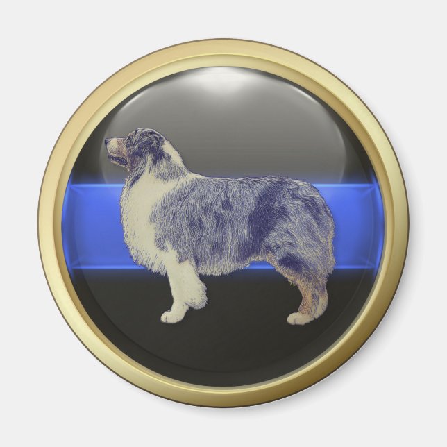 Thin Blue Line I Am A Sheepdog Magnet (Front)