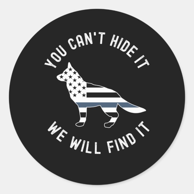 Thin Blue Line K9 German Shepherd Police K9 Unit Classic Round Sticker (Front)