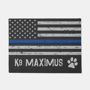 Thin Blue Line K9 Police Dog Placemat Doormat