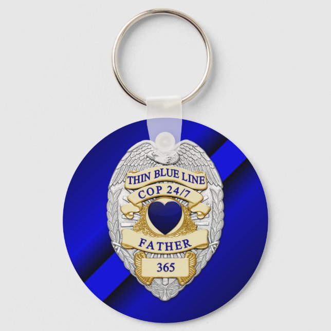Thin Blue Line Key Ring (Front)