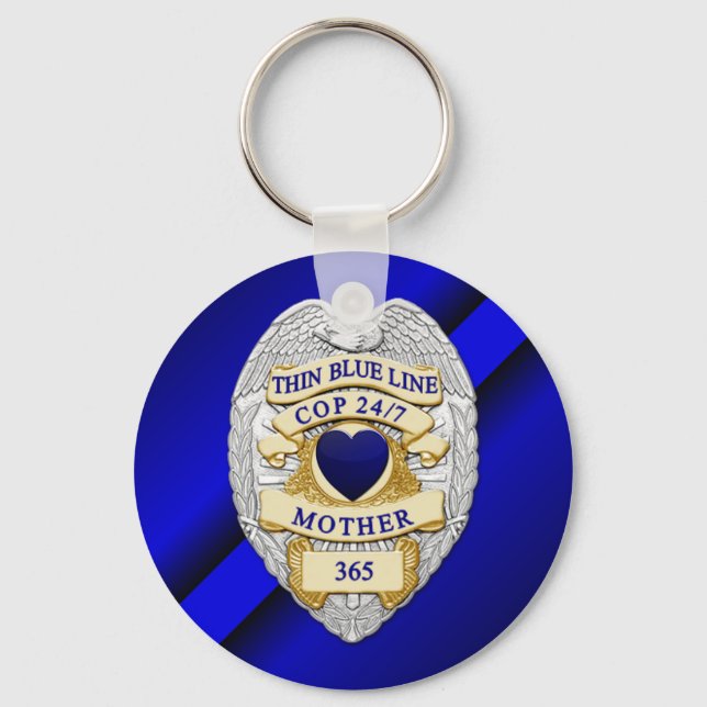 Thin Blue Line Key Ring (Front)