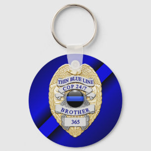 Thin Blue Line Key Ring