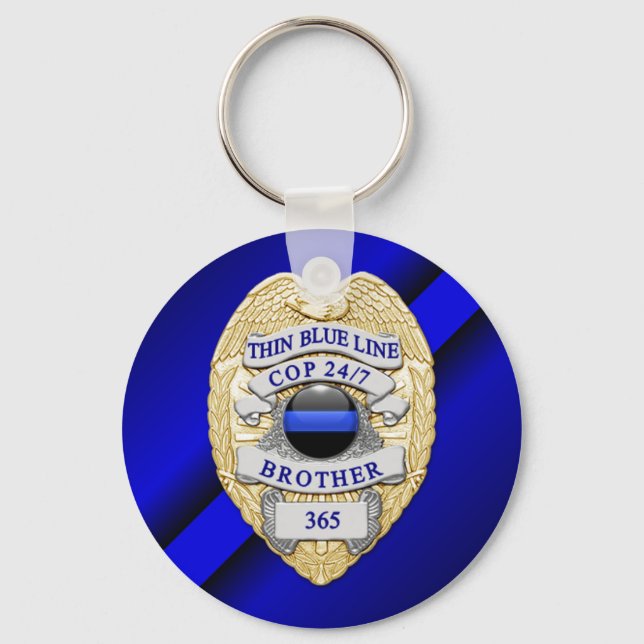Thin Blue Line Key Ring (Front)