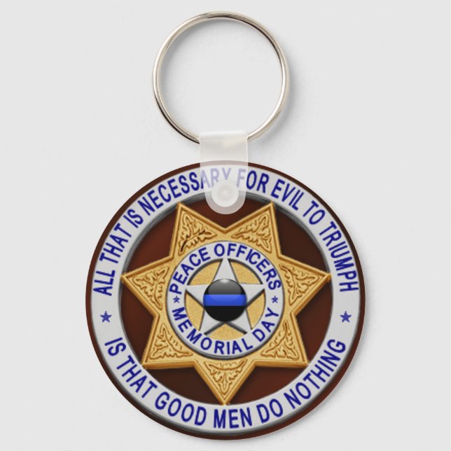 Thin Blue Line Key Ring (Front)