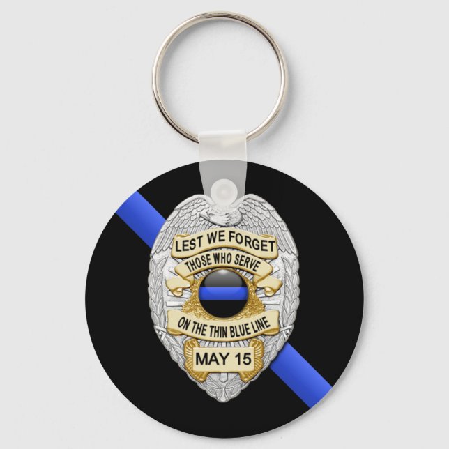 Thin Blue Line Key Ring (Front)
