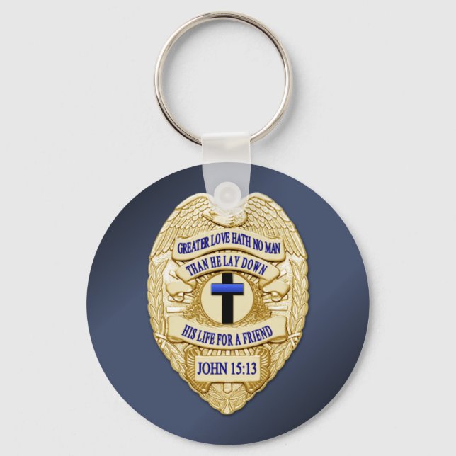 Thin Blue Line Key Ring (Front)