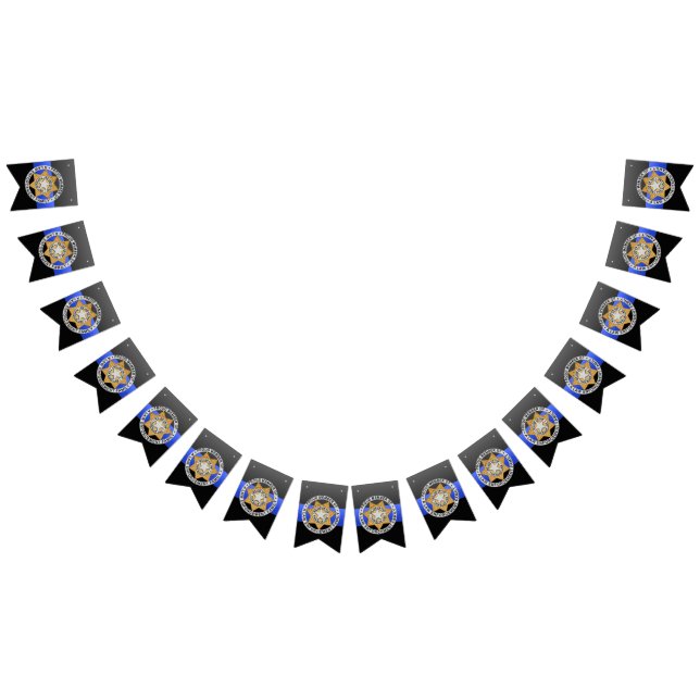 Thin Blue Line Law Enforcement Family Badge Bunting (All)