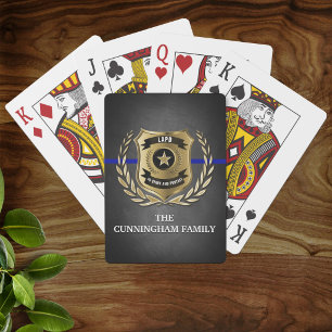 Thin Blue Line Law Enforcement Family  Playing Cards