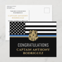 Thin Blue Line Law Enforcement Police Retirement