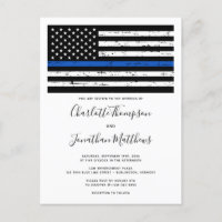 Thin Blue Line Law Enforcement Police Wedding