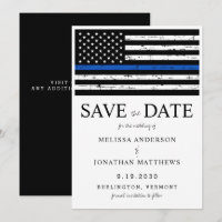 Thin Blue Line Law Enforcement Police Wedding