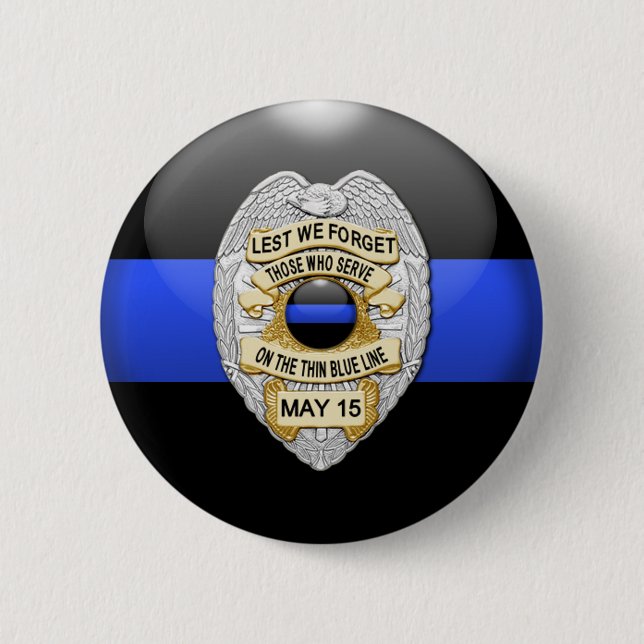 Thin Blue Line & Lest We Forget Badge (Front)