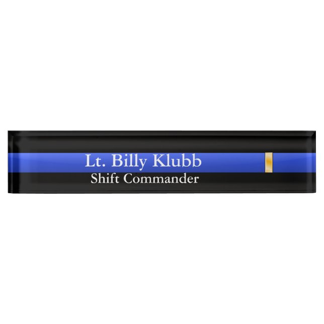 Thin Blue Line - Lieutenant Rank Nameplate (Front)