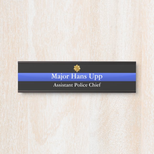 Thin Blue Line - Major Cluster Rank Door Sign (Front)