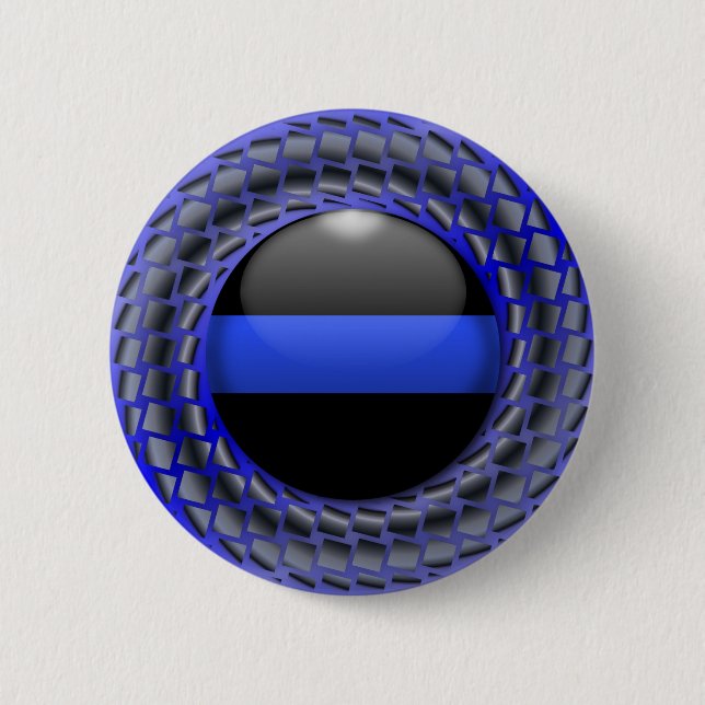 Thin Blue Line Medallion 6 Cm Round Badge (Front)