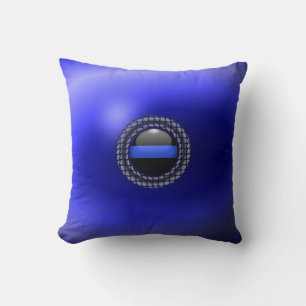 Thin Blue Line Medallion Cushion