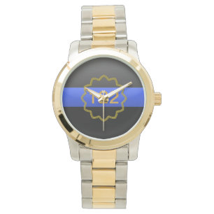 Thin Blue Line - Monogram or Badge Number Watch