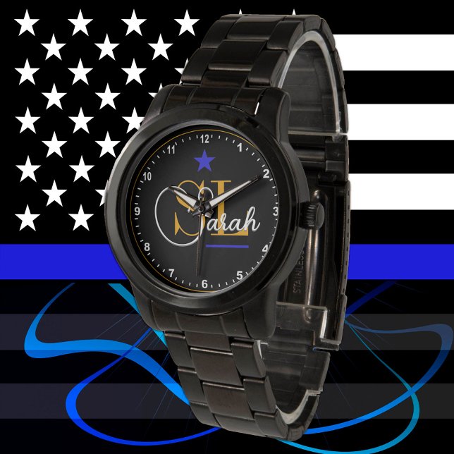 Thin Blue Line - Monogrammed Name & Signature Watch (Creator Uploaded)