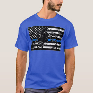 Thin blue line  motocross dirtbike racing cop T-Shirt