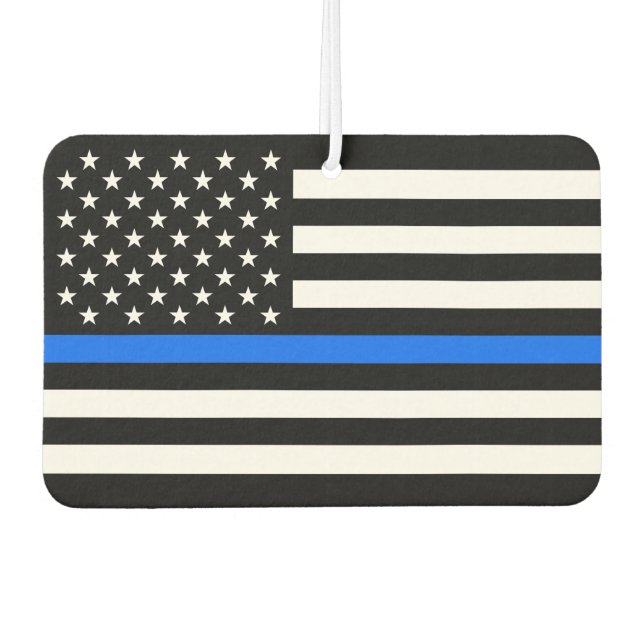 "THIN BLUE LINE on FLAG" Car Air Freshener (Front)