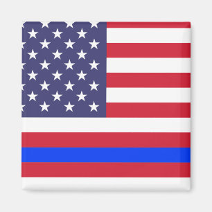"THIN BLUE LINE on FLAG" Magnet