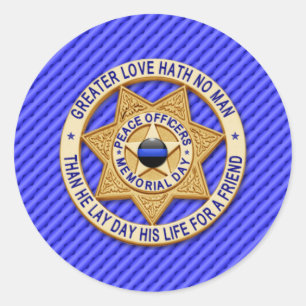 Thin Blue Line One-of-a-Kind Classic Round Sticker