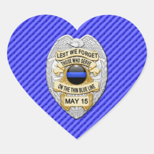 Thin Blue Line One-of-a-Kind Heart Sticker
