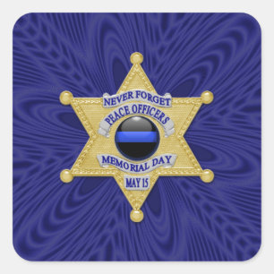 Thin Blue Line One-of-a-Kind Square Sticker
