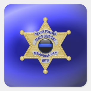 Thin Blue Line One-of-a-Kind Square Sticker