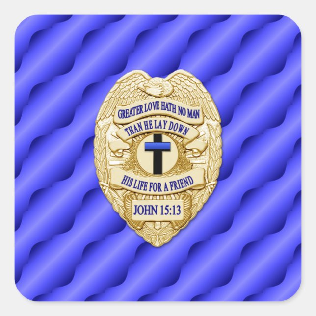 Thin Blue Line One-of-a-Kind Square Sticker (Front)