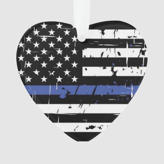 Thin Blue Line Ornament (Front)