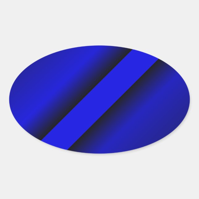Thin Blue Line Oval Sticker (Front)