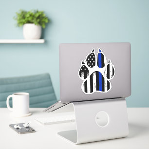 Thin Blue Line Paw Print