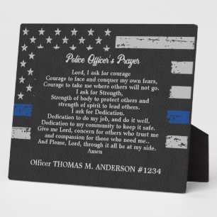 Thin Blue Line Personalise Police Officer's Prayer Plaque