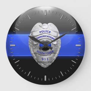 Thin Blue Line Police 911 Large Clock