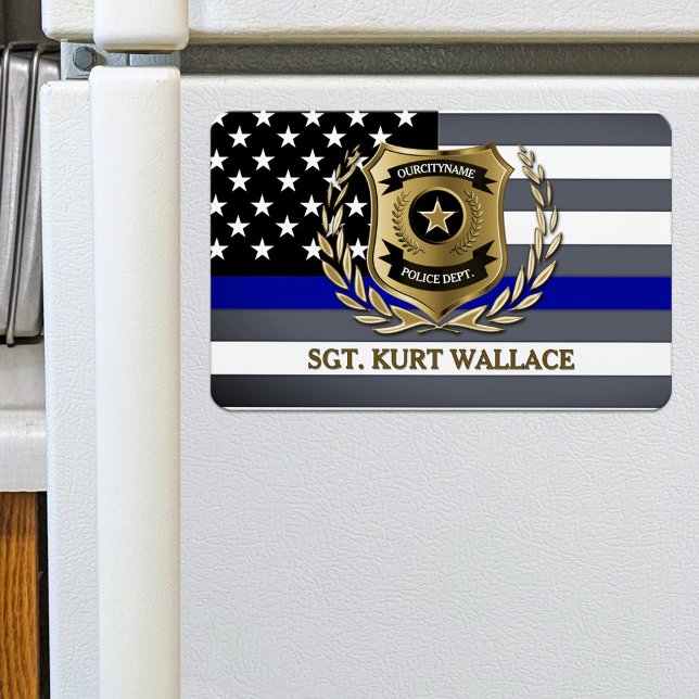 Thin Blue Line Police Badge Personalised  Magnet (Creator Uploaded)