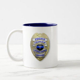Thin Blue Line Police Chaplain Badge Two-Tone Coffee Mug