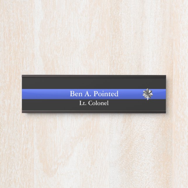 Thin Blue Line - Police Colonel Rank  Door Sign (Front)