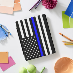 Thin Blue Line Police Cops American Flag iPad Cover