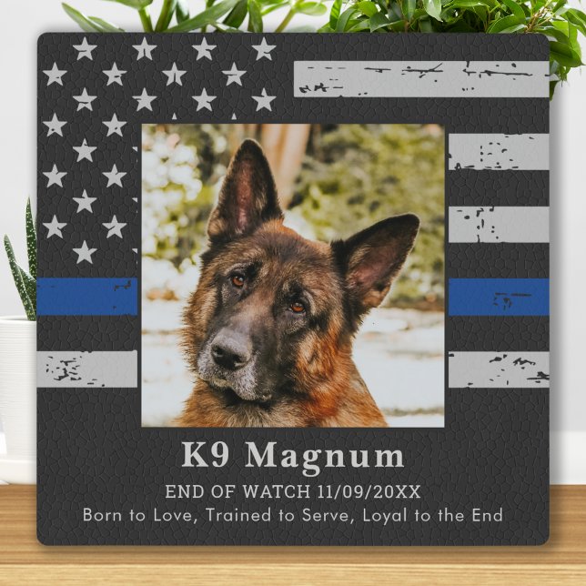 Thin Blue Line - Police Dog Photo EOW - Officer K9 Plaque (Creator Uploaded)