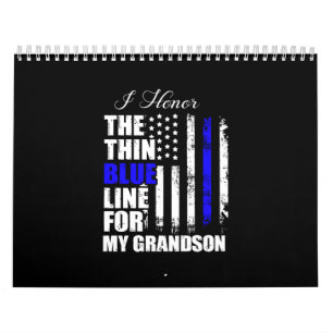 Thin Blue Line Police Flag Back The Blue Calendar