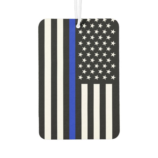 Thin Blue Line Police Flag Car Air Freshener (Back)