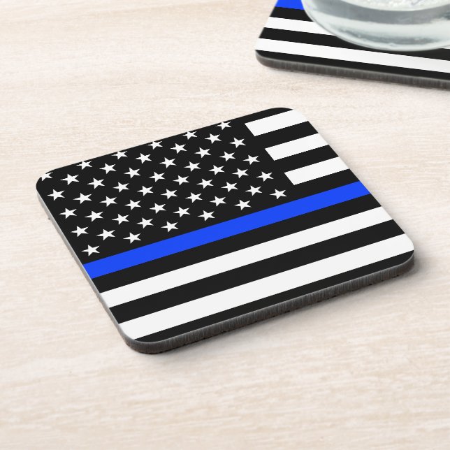 Thin Blue Line Police Flag Coaster (Left Side)