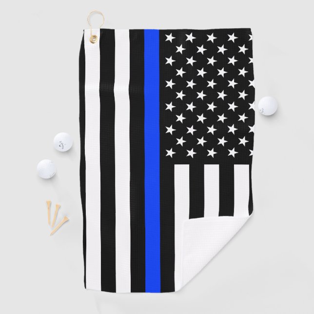Thin Blue Line Police Flag Golf Towel (InSitu)