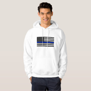 Thin Blue Line Police Flag Hoodie