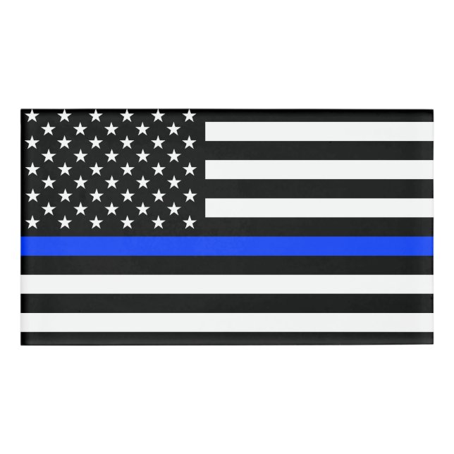 Thin Blue Line Police Flag Name Tag (Front)