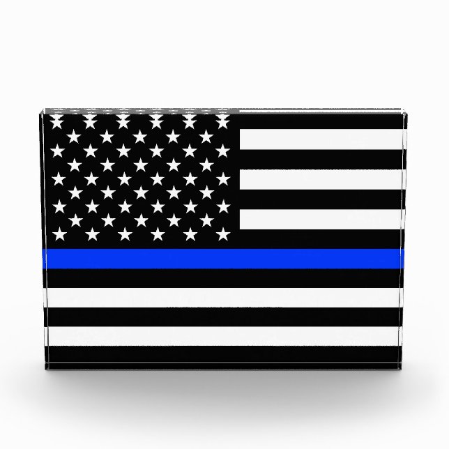 Thin Blue Line Police Flag Photo Block (Front)